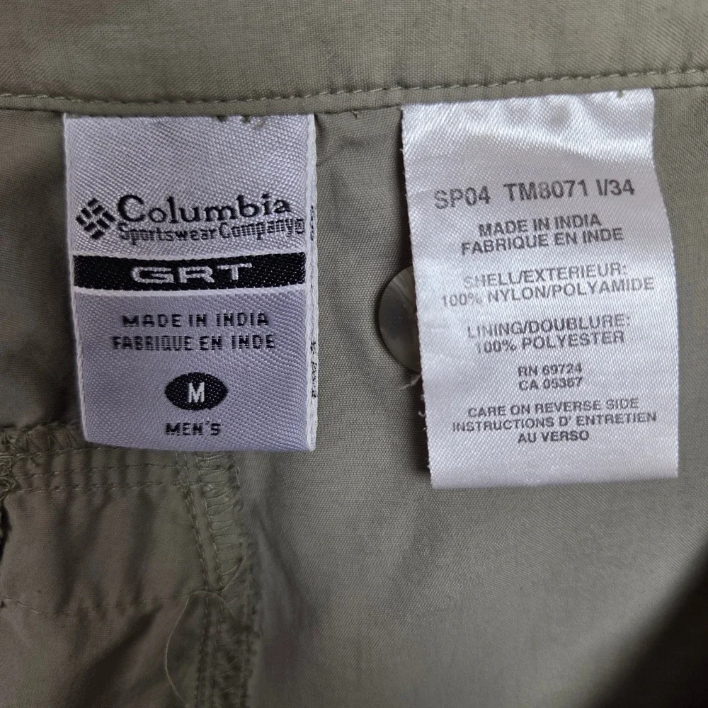 Columbia Challenger Utility‎ Convertible Pants Mens Medium Green Ripstop GRT